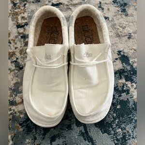 Hey Dude Off-White Canvas Slip-On Sneakers